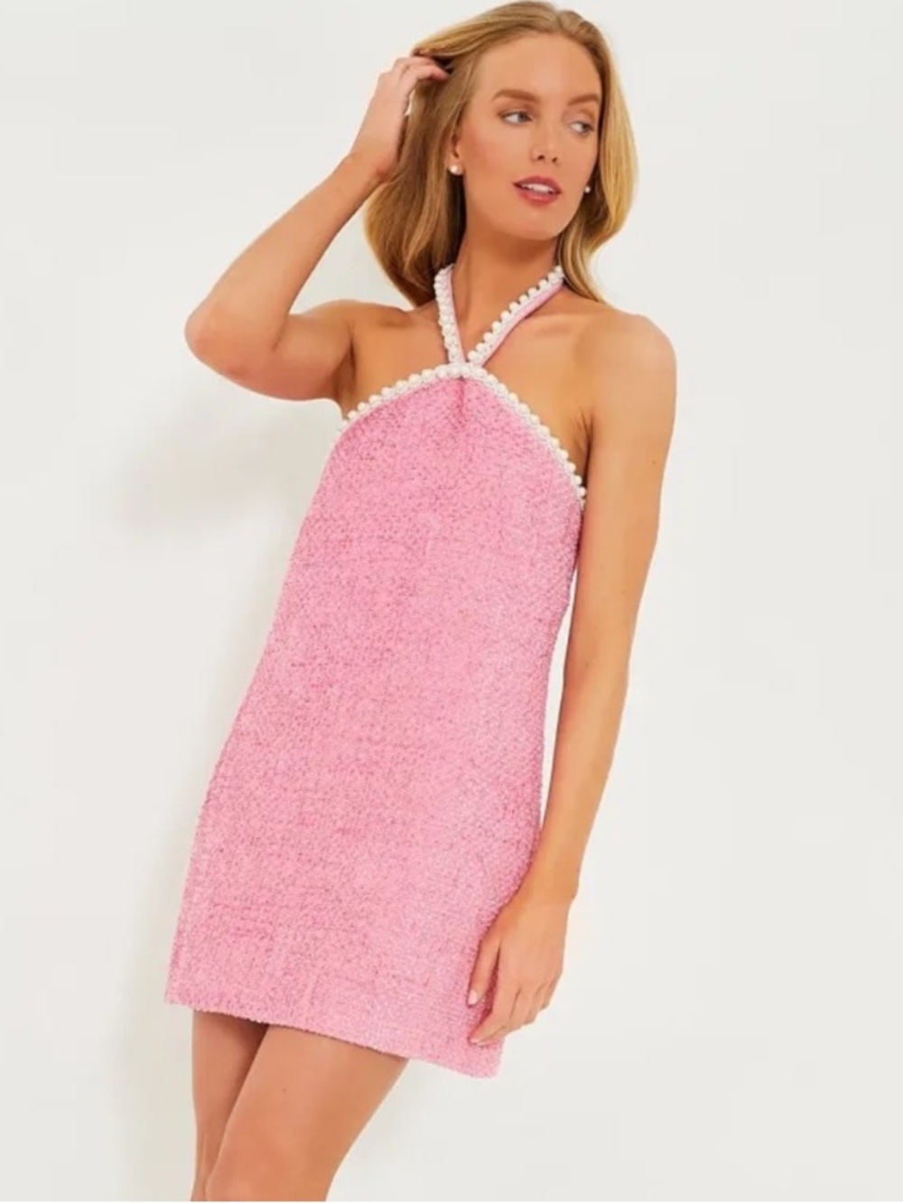 Tuckernuck pink Tweed Pearl Petra Mini Dress NWT MEDIUM